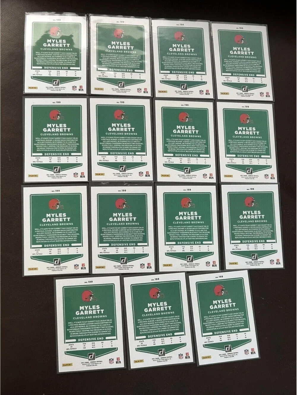 Myles Garrett 2021 Press Proof Gold + Donruss Collection. 15 NFL NM Lot